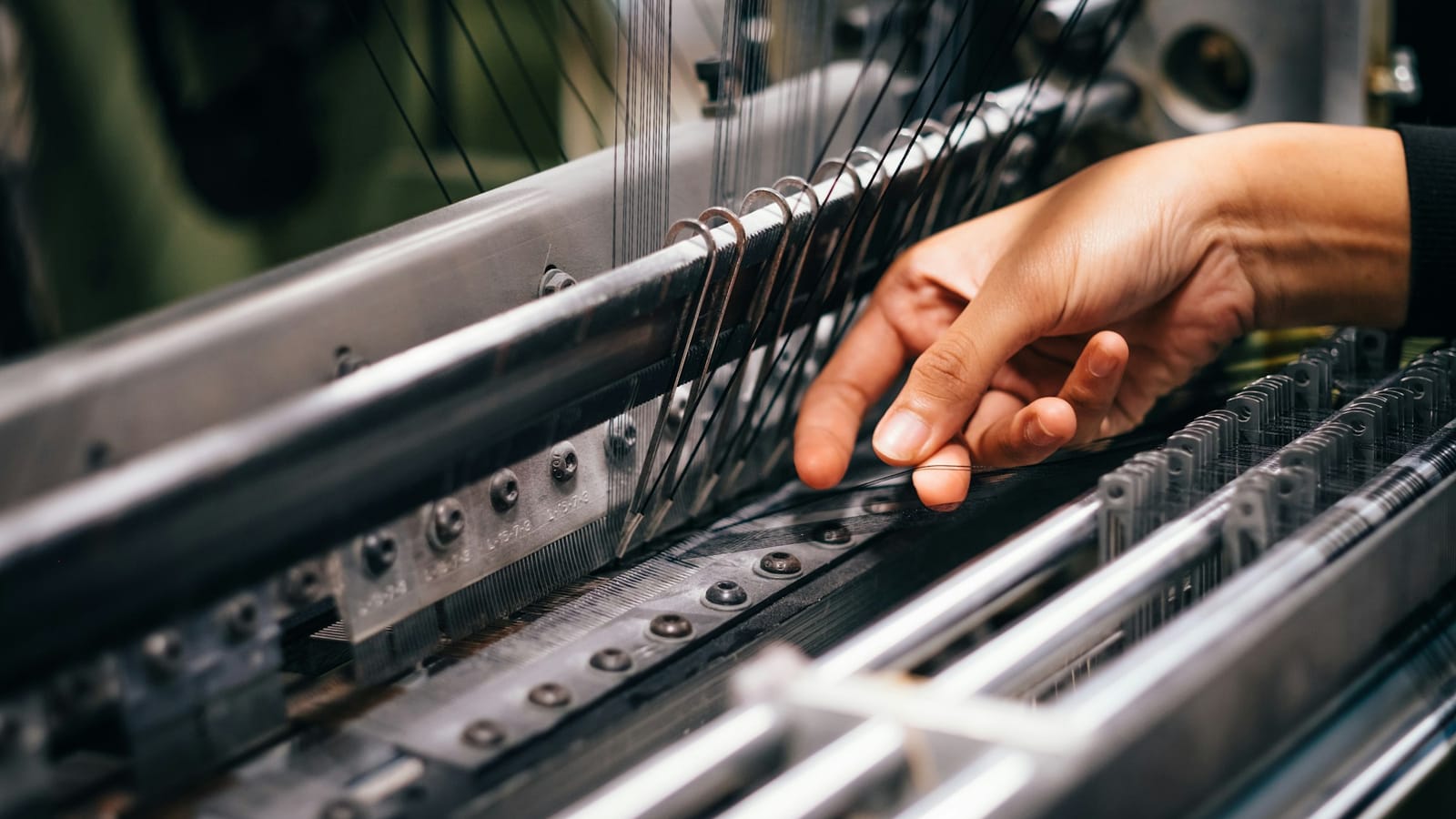 Technician working on a textile machine